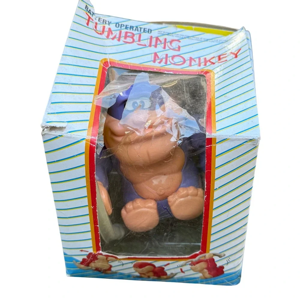 Vintage Battery Operated Tumbling Monkey‎ Toy with Box